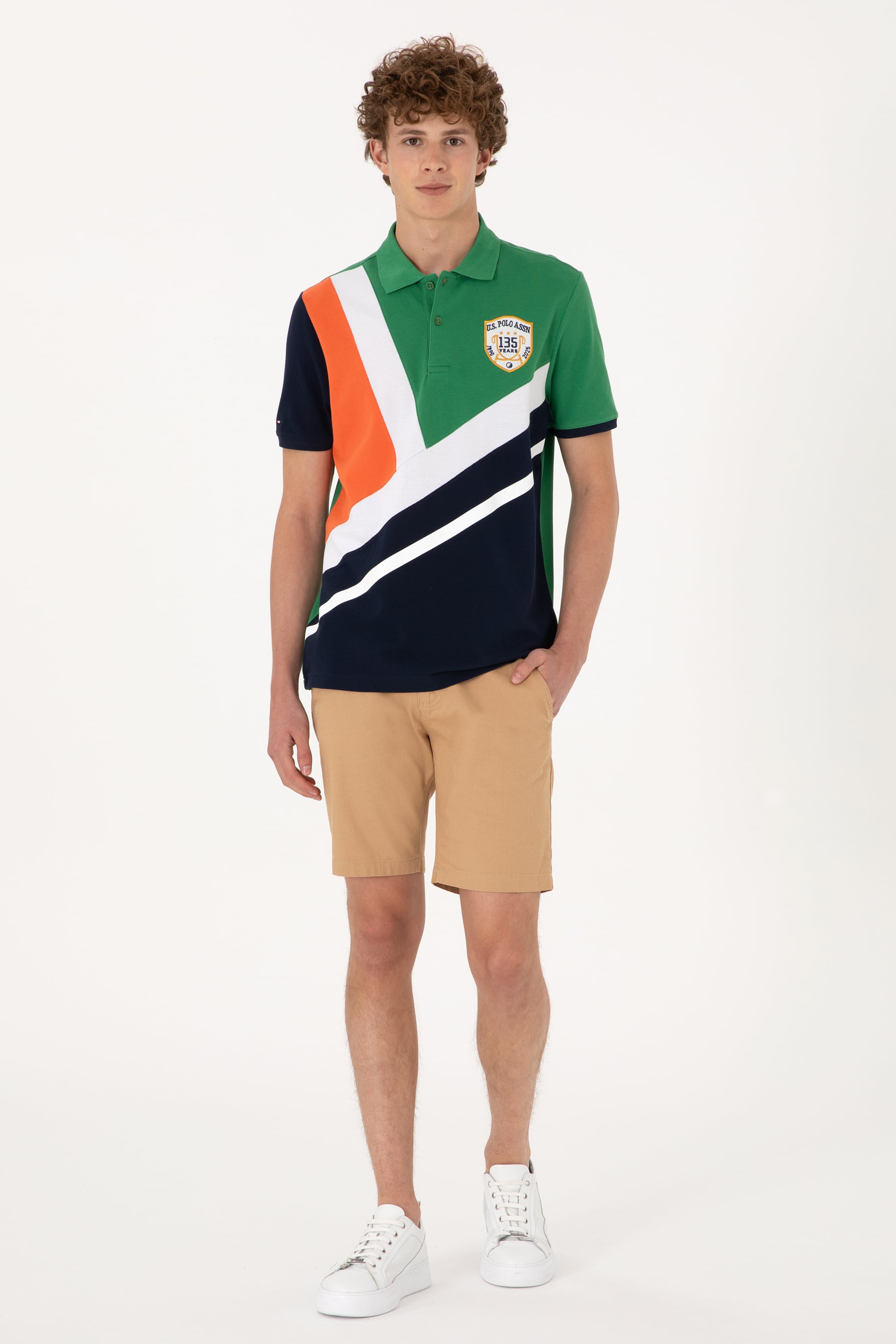 Erkek Regular Fit Polo Yaka Yeşil Tişört - Image 4