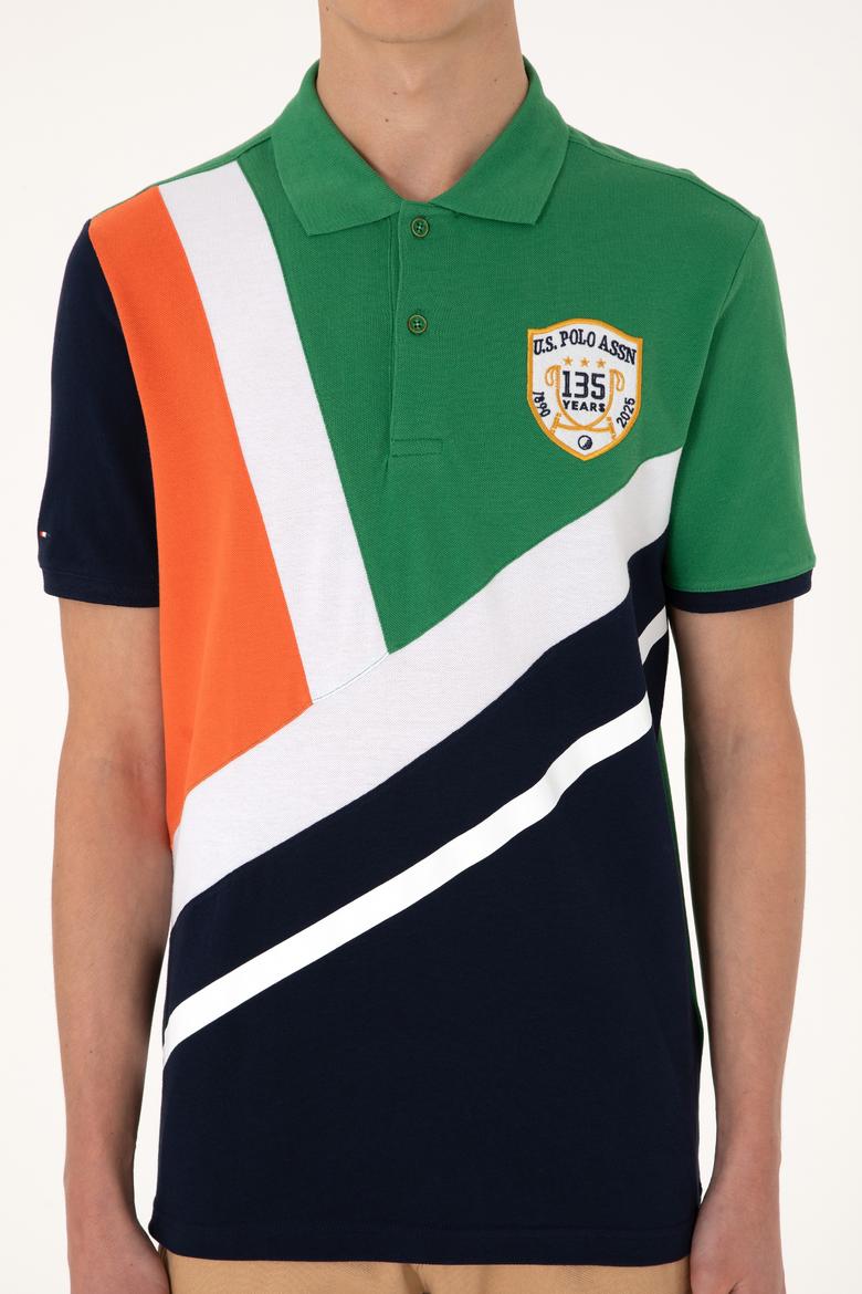 Erkek Regular Fit Polo Yaka Yeşil Tişört - 50300164046