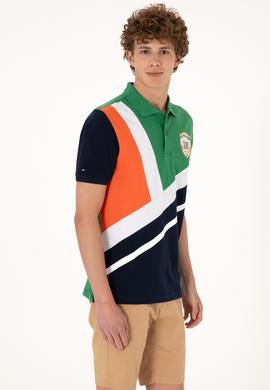 Erkek Regular Fit Polo Yaka Yeşil Tişört - 50300164046