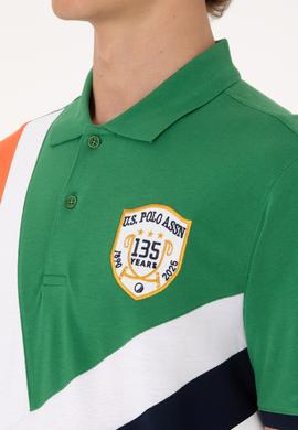 Erkek Regular Fit Polo Yaka Yeşil Tişört - 50300164046