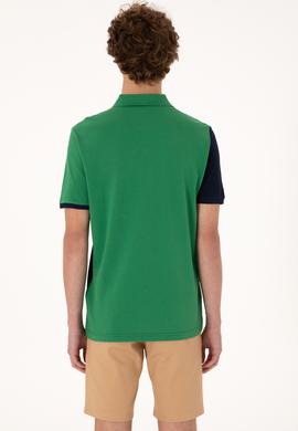 Erkek Regular Fit Polo Yaka Yeşil Tişört - 50300164046