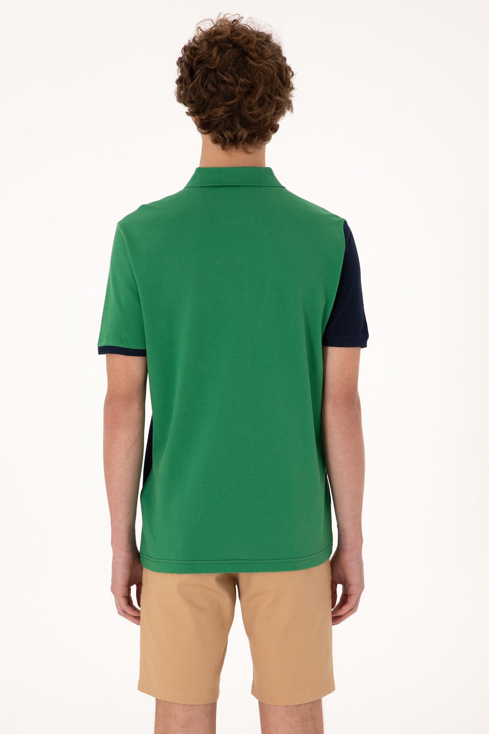 Erkek Regular Fit Polo Yaka Yeşil Tişört