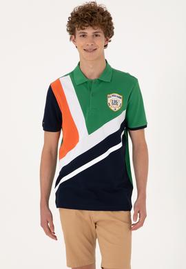 Erkek Regular Fit Polo Yaka Yeşil Tişört - 50300164046