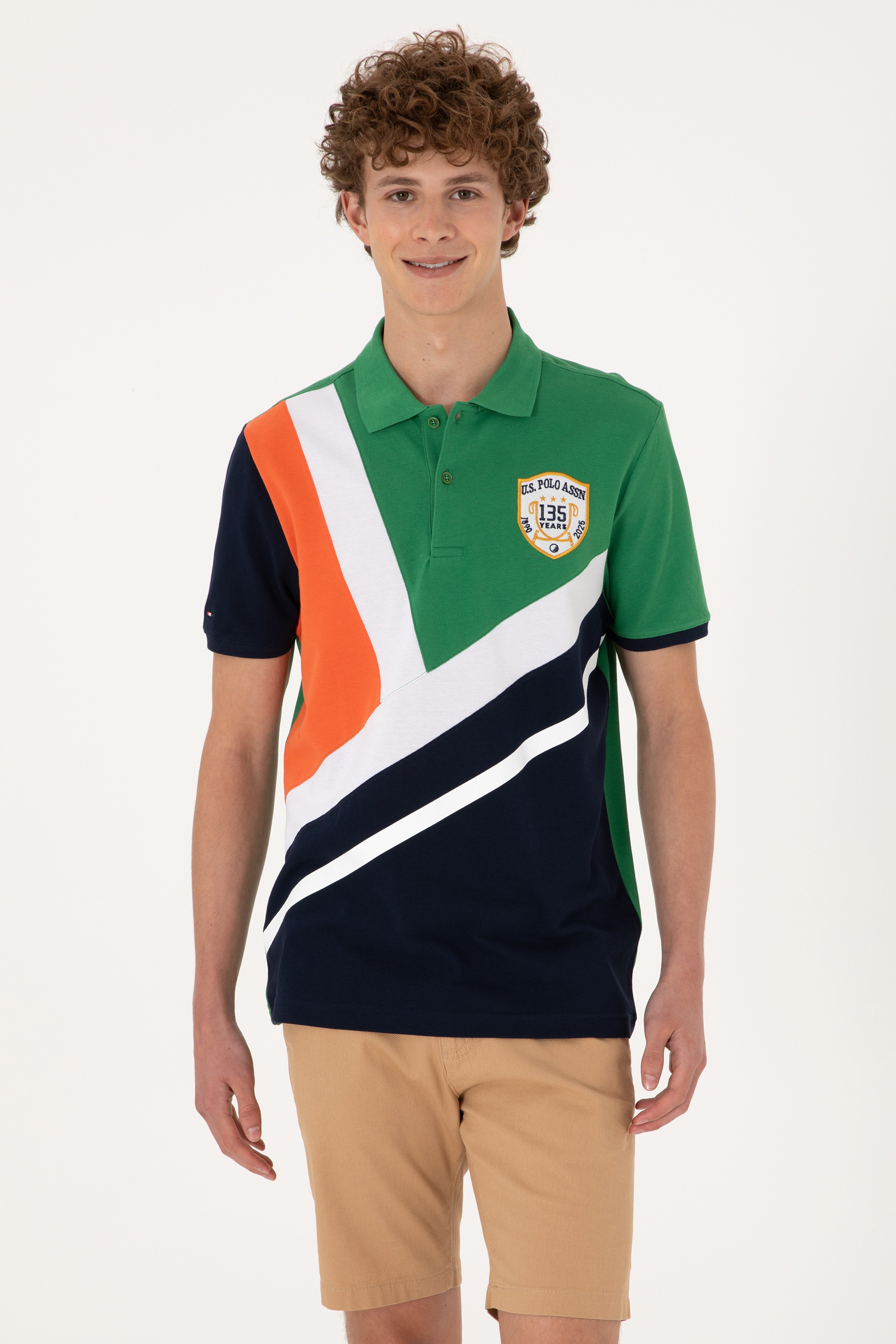 Erkek Regular Fit Polo Yaka Yeşil Tişört - Image 1