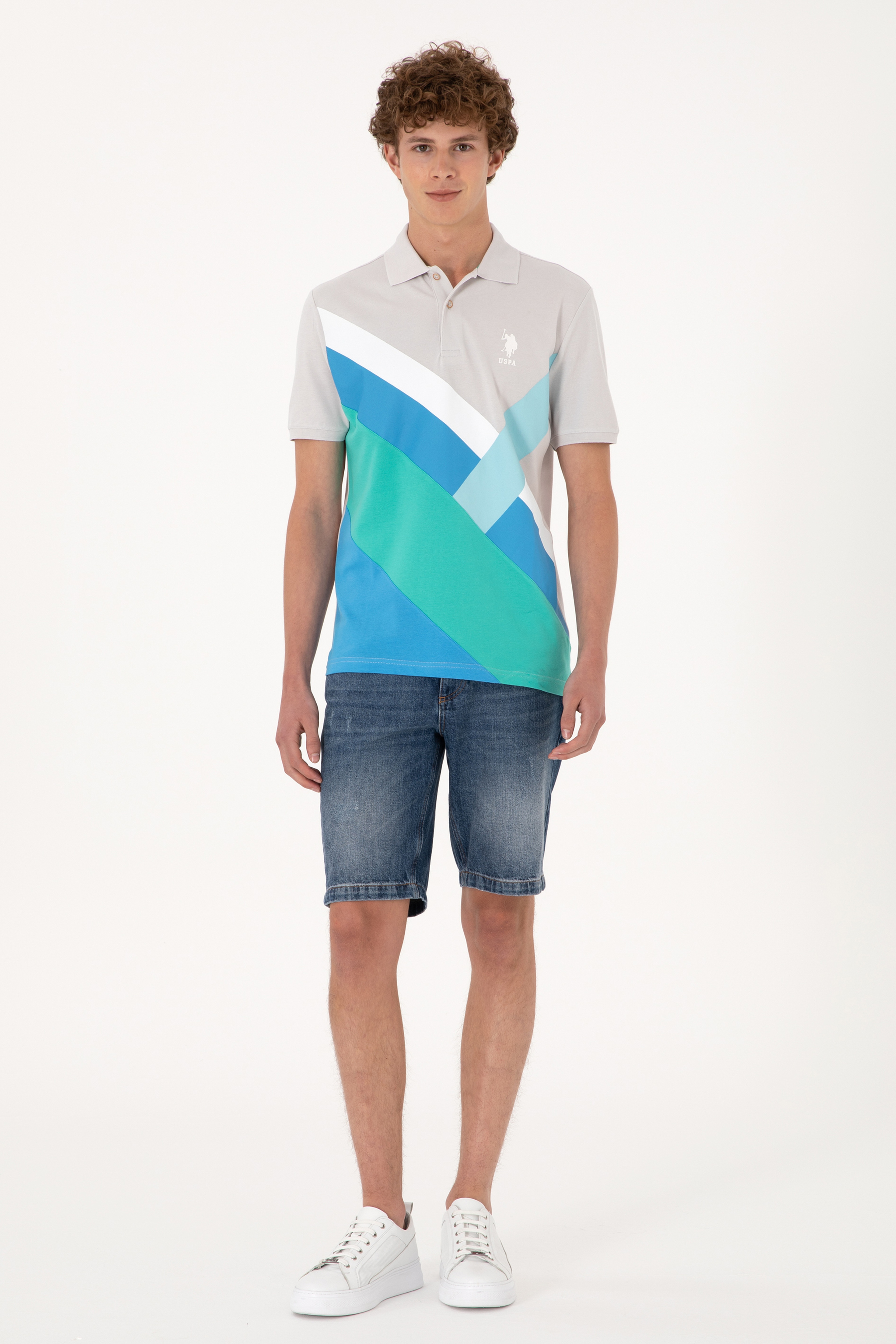 Erkek Regular Fit Polo Yaka Turkuaz Tişört