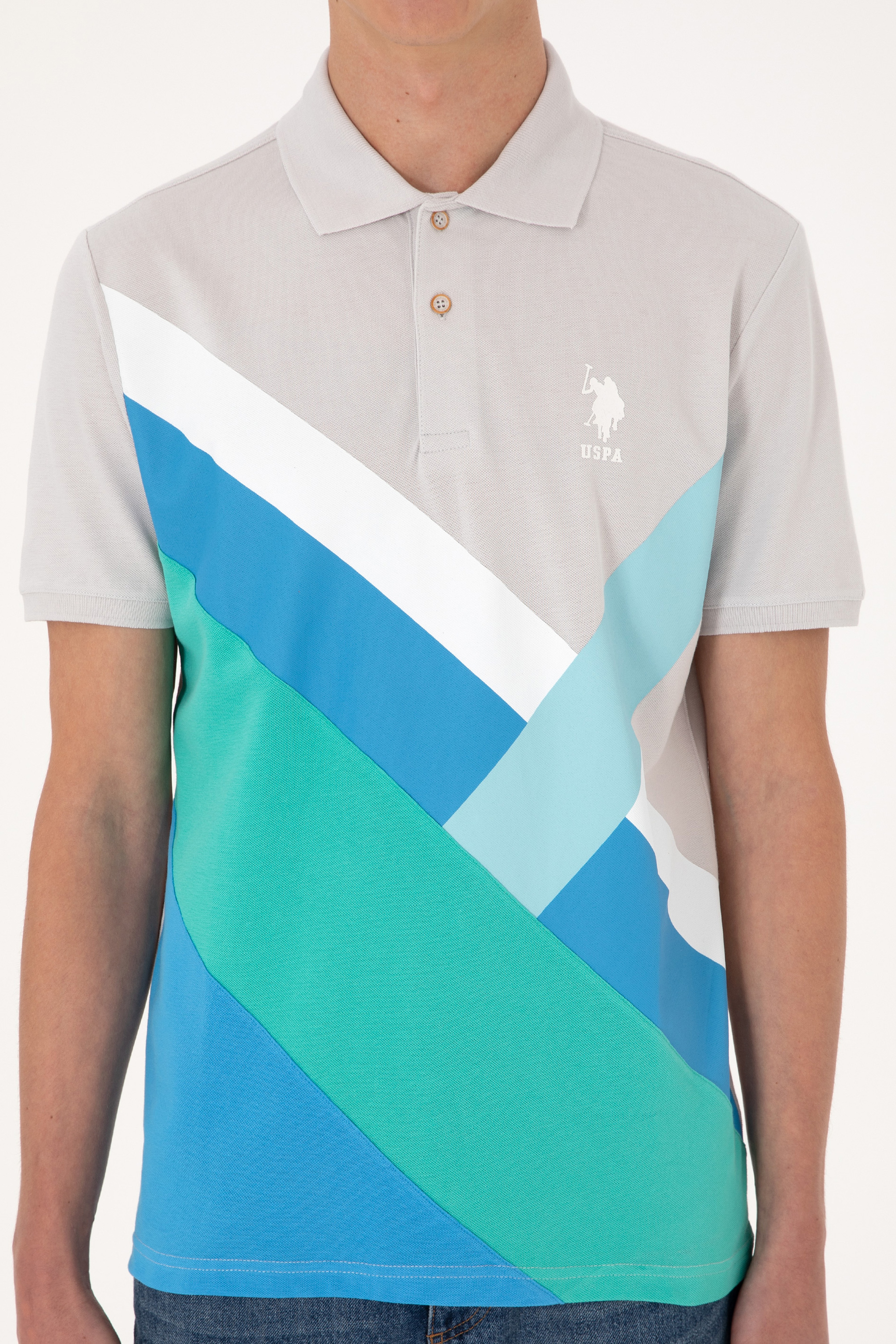 Erkek Regular Fit Polo Yaka Turkuaz Tişört