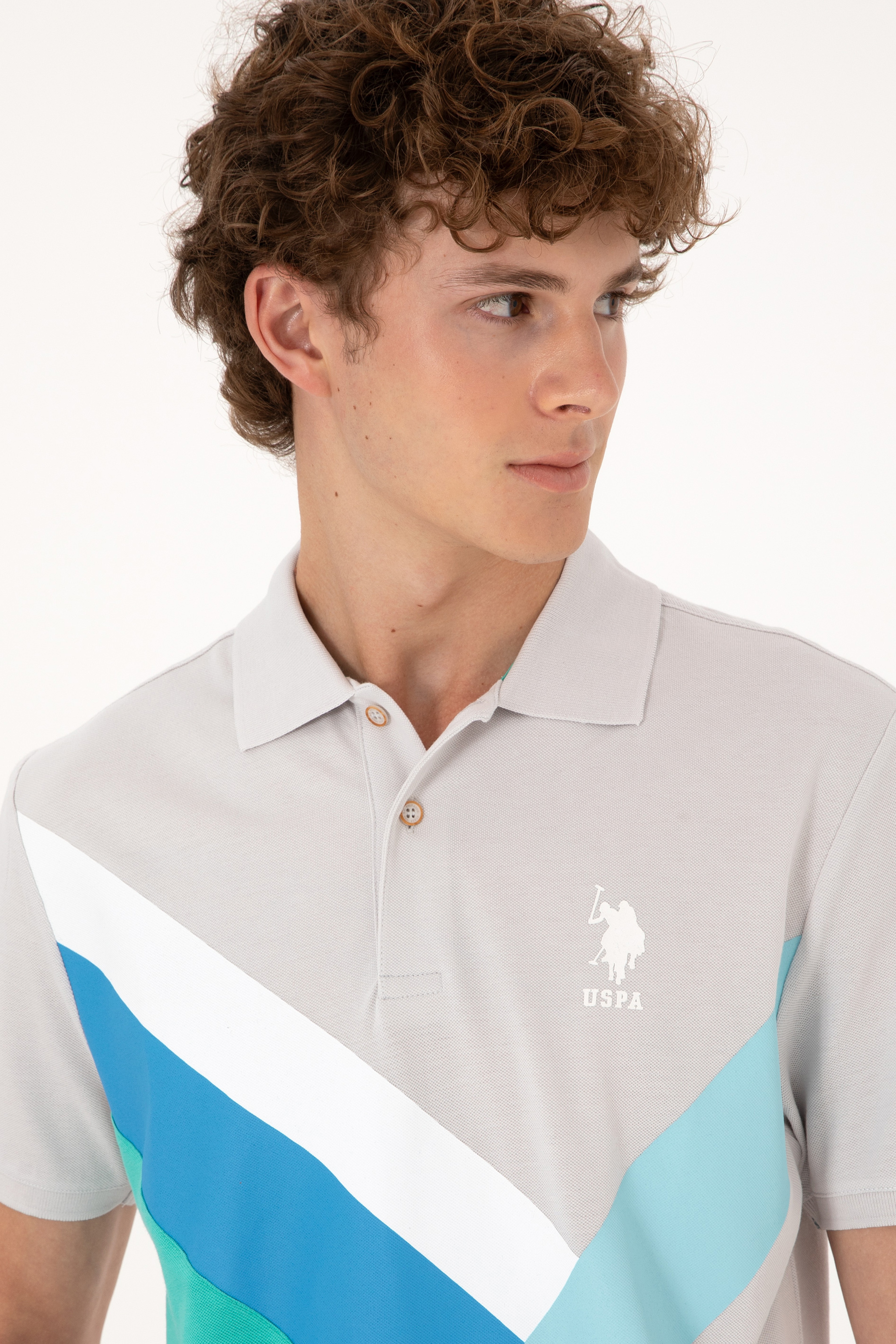 Erkek Regular Fit Polo Yaka Turkuaz Tişört - Image 2