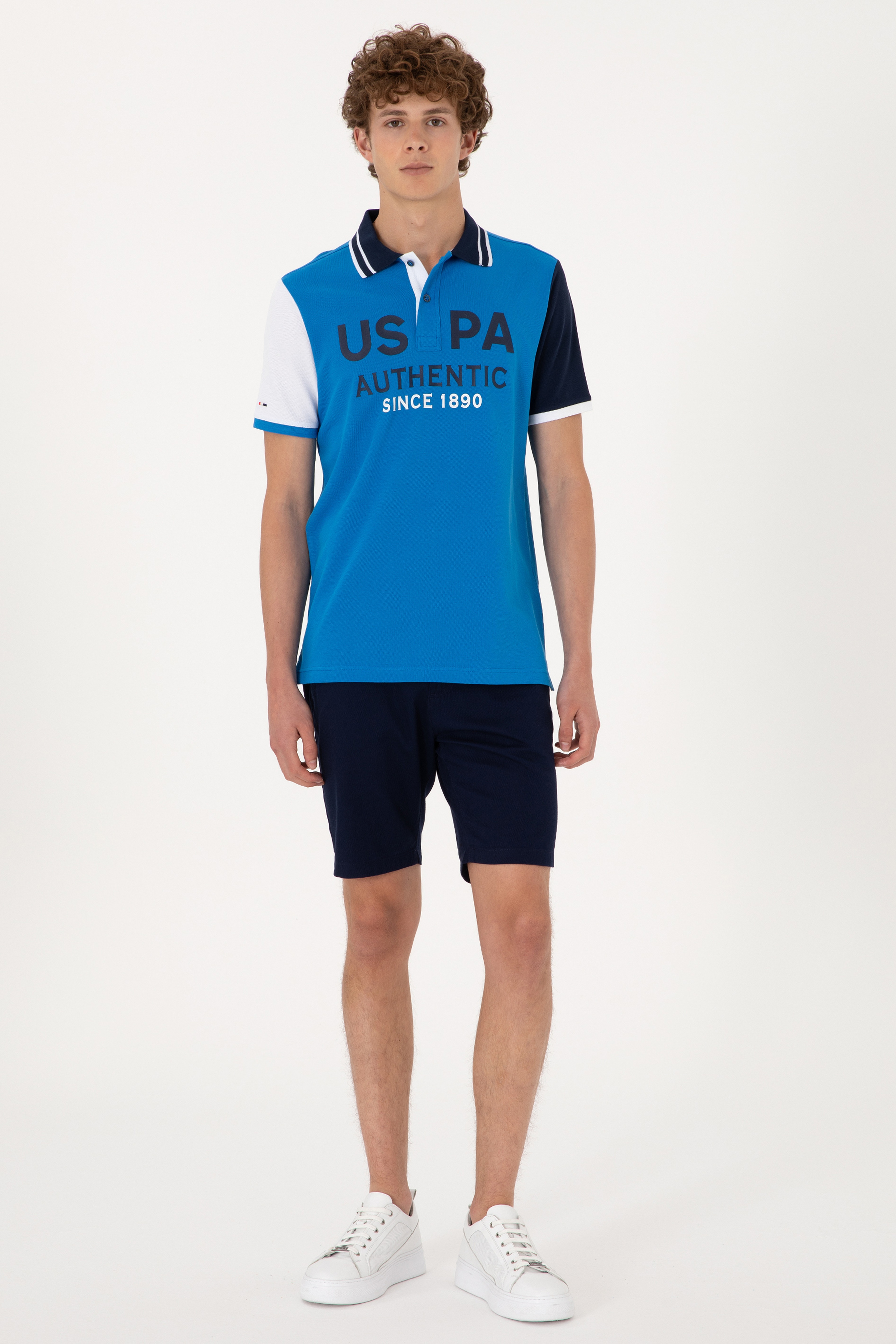 Erkek Regular Fit Polo Yaka Kobalt Mavi Tişört - Image 4