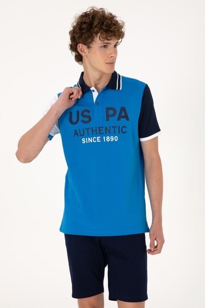 Erkek Regular Fit Polo Yaka Kobalt Mavi Tişört