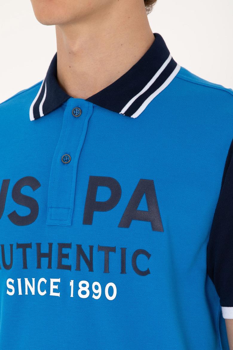 Erkek Regular Fit Polo Yaka Kobalt Mavi Tişört - 50299803026