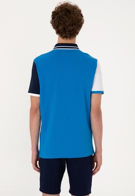 Erkek Regular Fit Polo Yaka Kobalt Mavi Tişört - 50299803026