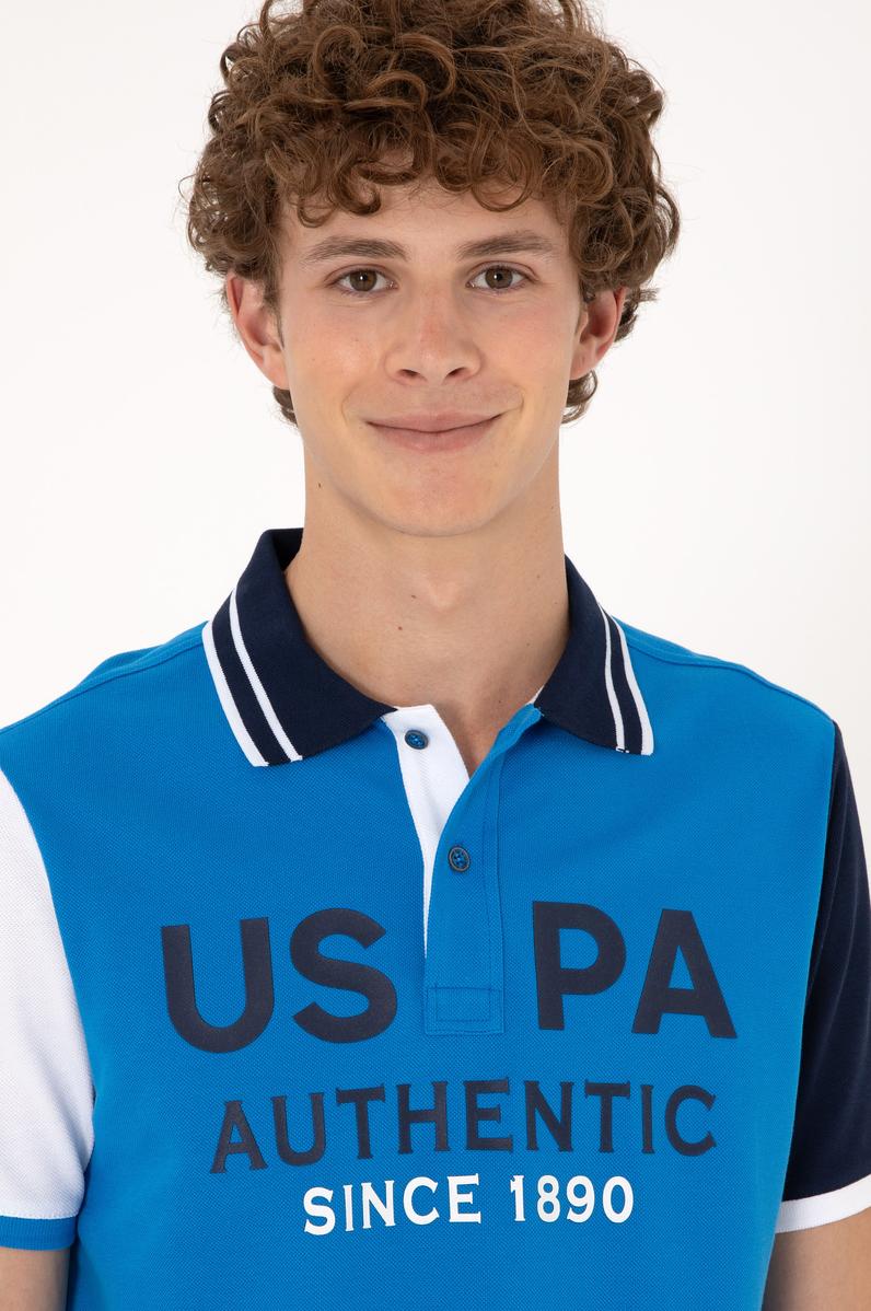 Erkek Regular Fit Polo Yaka Kobalt Mavi Tişört