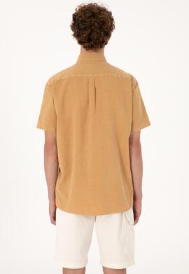 Erkek Camel Kısa Kollu Gömlek - 50304955008