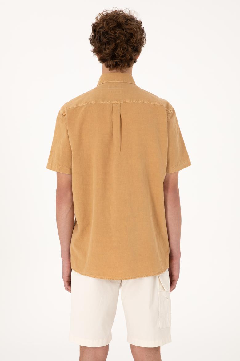 Erkek Camel Kısa Kollu Gömlek - 50304955008