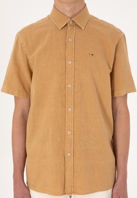 Erkek Camel Kısa Kollu Gömlek - 50304955008