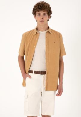 Erkek Camel Kısa Kollu Gömlek - 50304955008