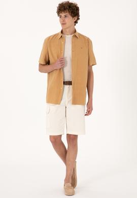 Erkek Camel Kısa Kollu Gömlek - 50304955008