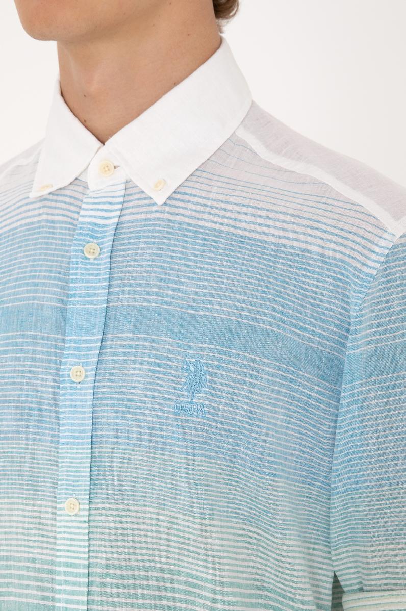 Erkek Mint Uzun Kollu Gömlek