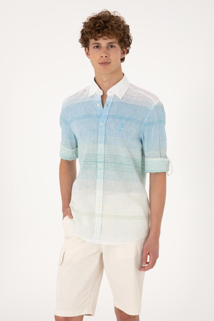 Erkek Mint Uzun Kollu Gömlek