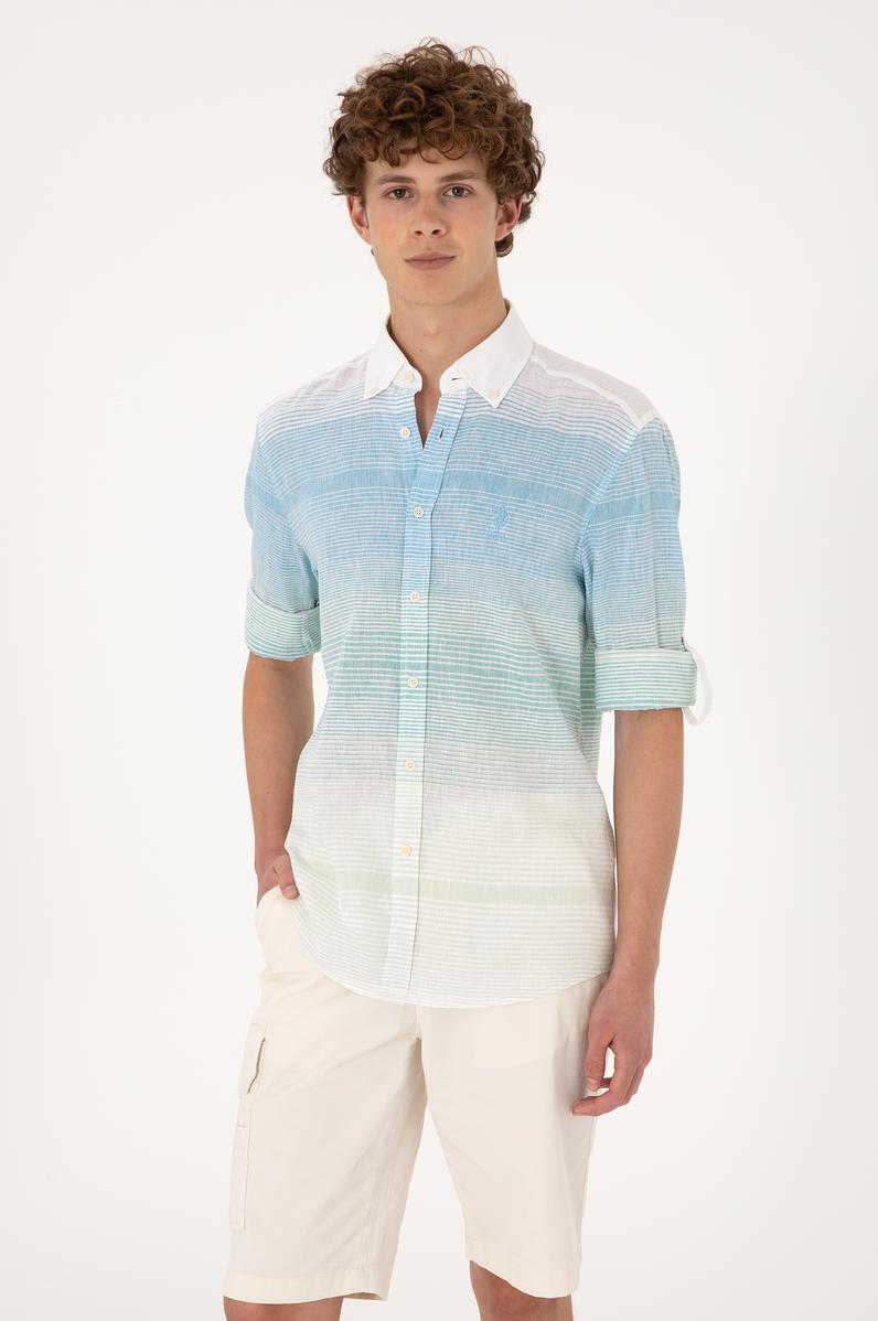 Erkek Mint Uzun Kollu Gömlek