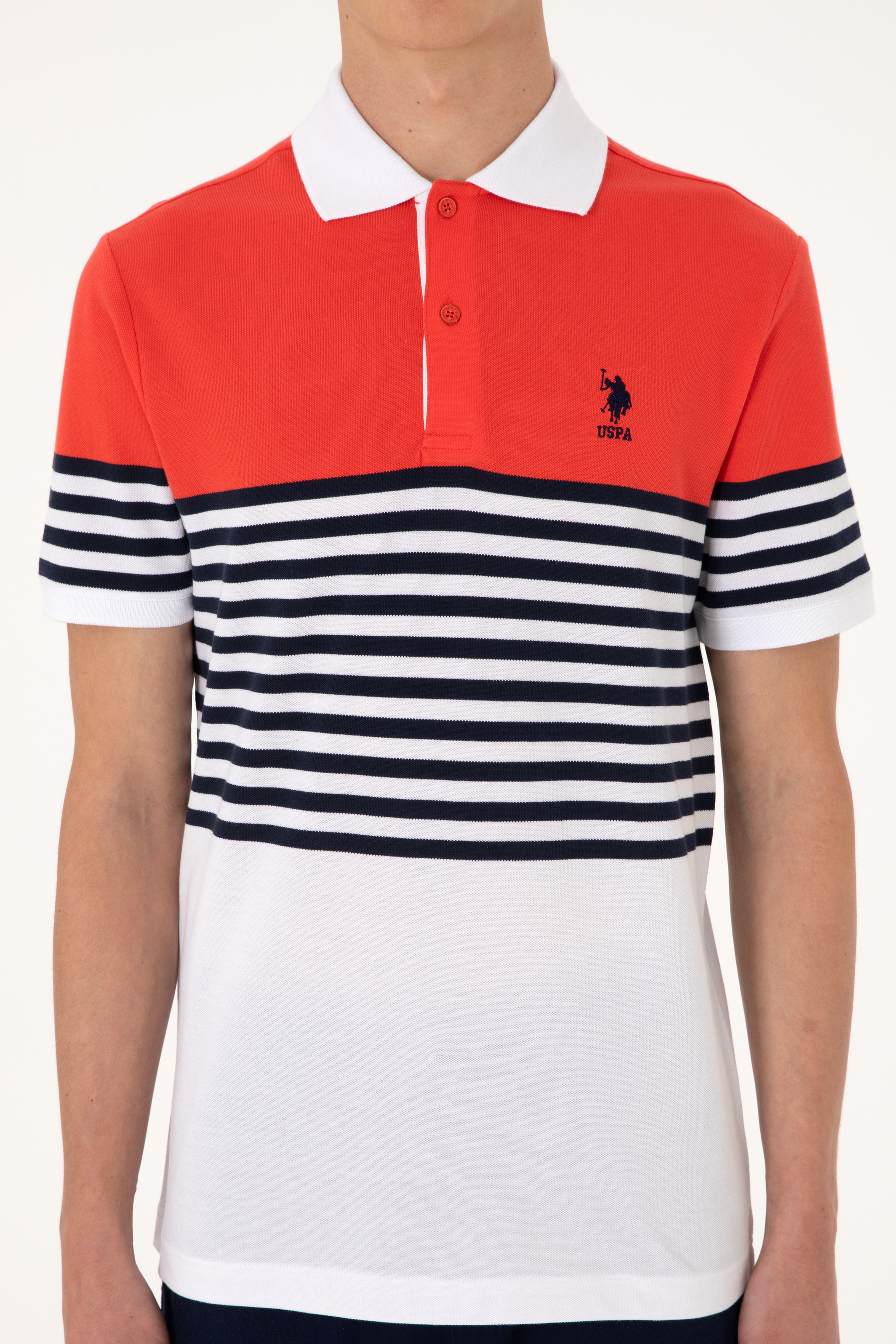 Erkek Regular Fit Polo Yaka Kırmızı Tişört - Image 6