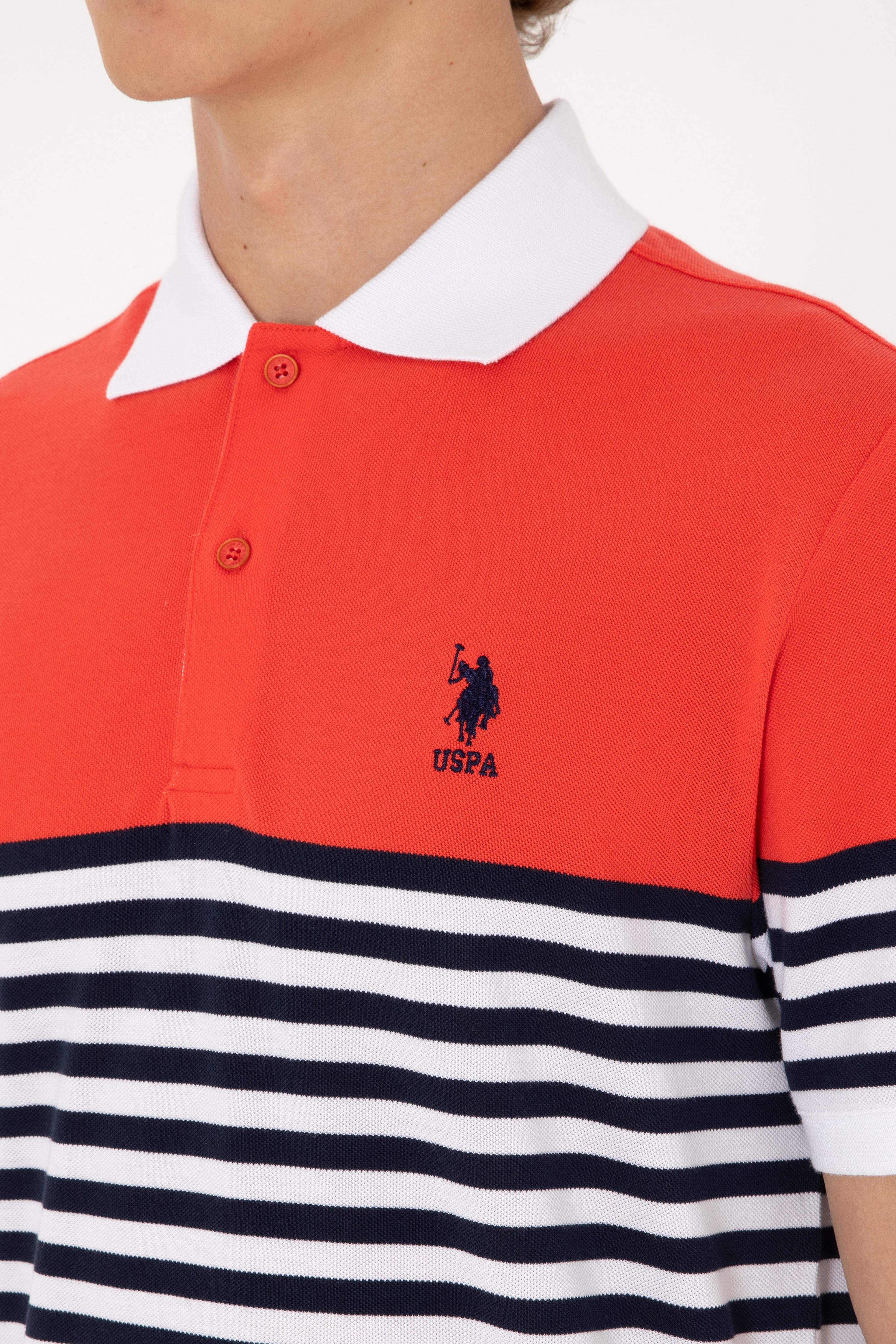 Erkek Regular Fit Polo Yaka Kırmızı Tişört - Image 7