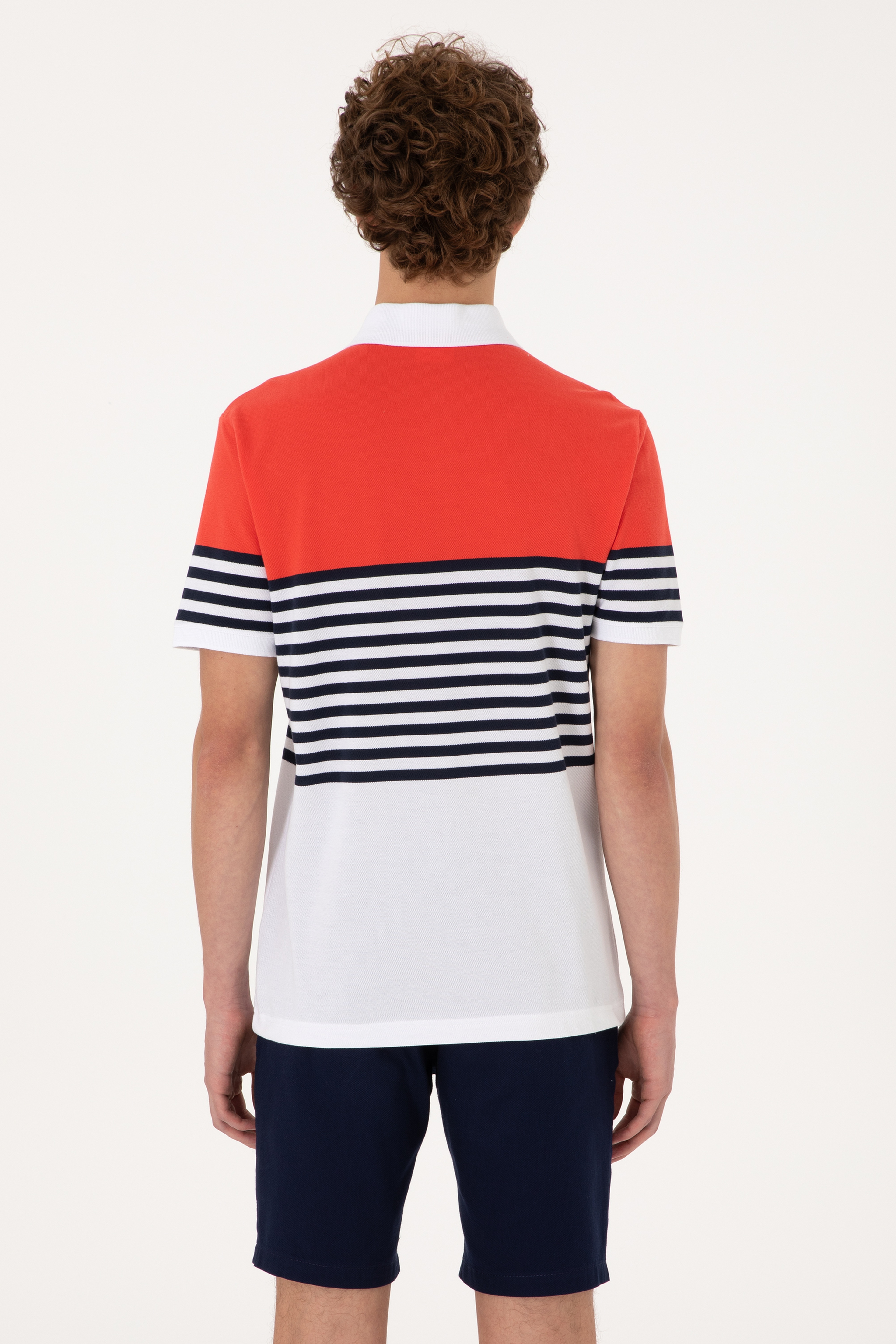 Erkek Regular Fit Polo Yaka Kırmızı Tişört - Image 5