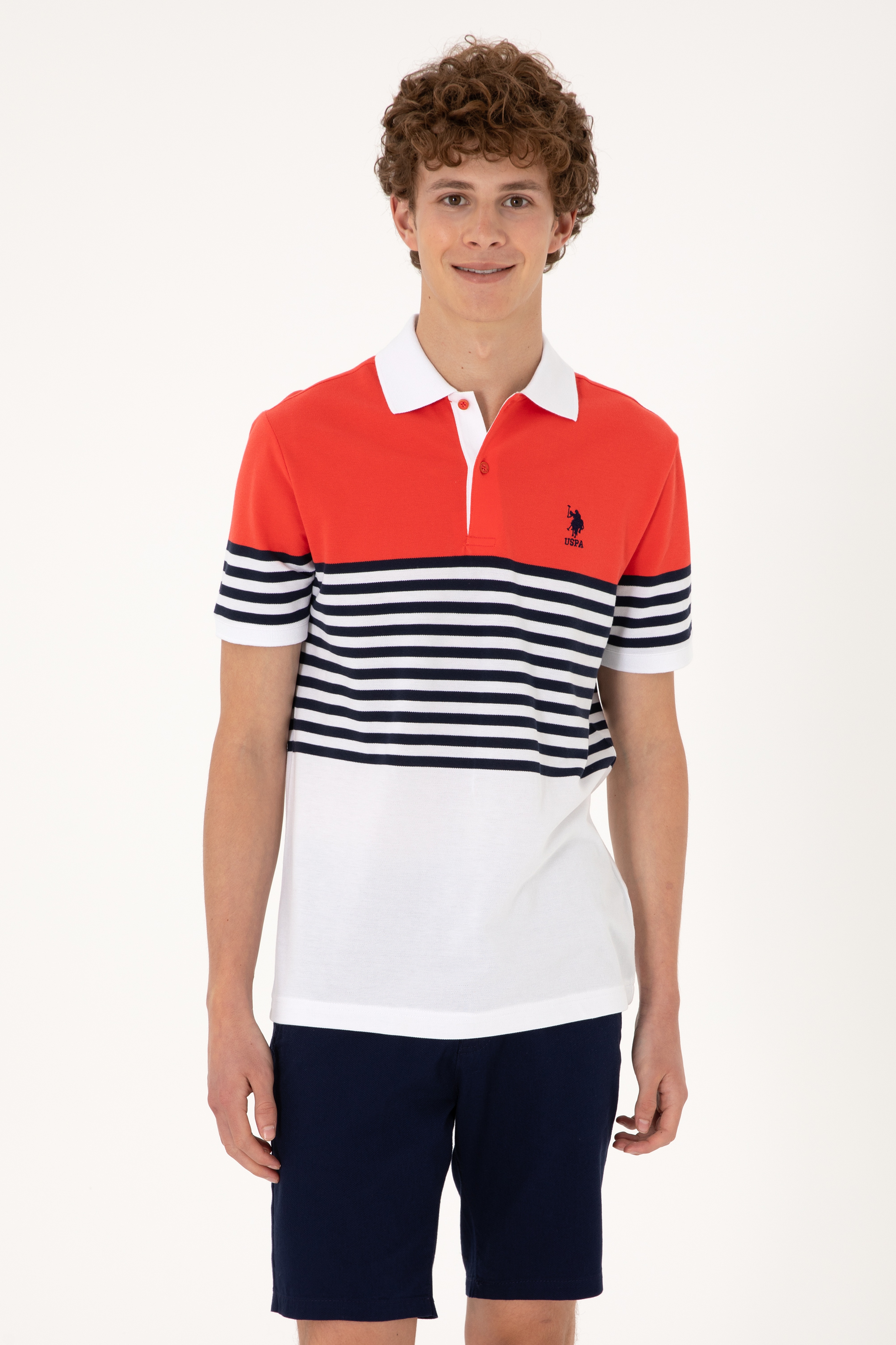 Erkek Regular Fit Polo Yaka Kırmızı Tişört - Image 1
