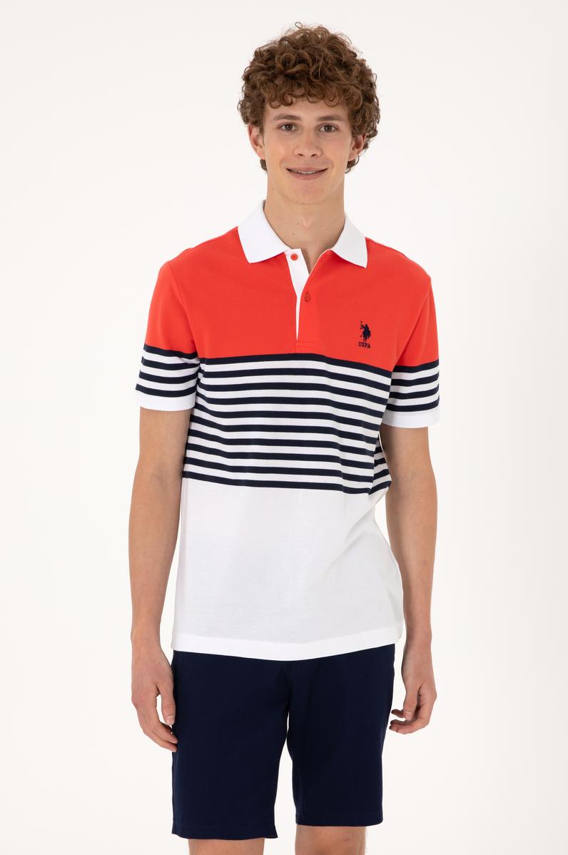Erkek Regular Fit Polo Yaka Kırmızı Tişört