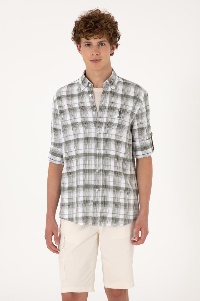 Erkek Yeşil Uzun Kollu Gömlek