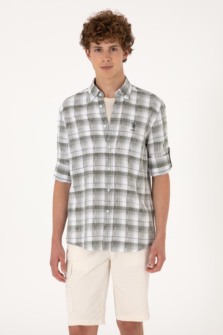 Erkek Yeşil Uzun Kollu Gömlek