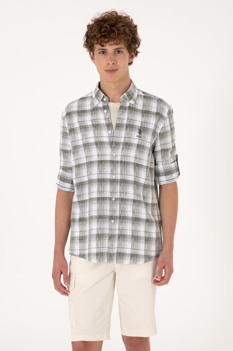 Erkek Yeşil Uzun Kollu Gömlek