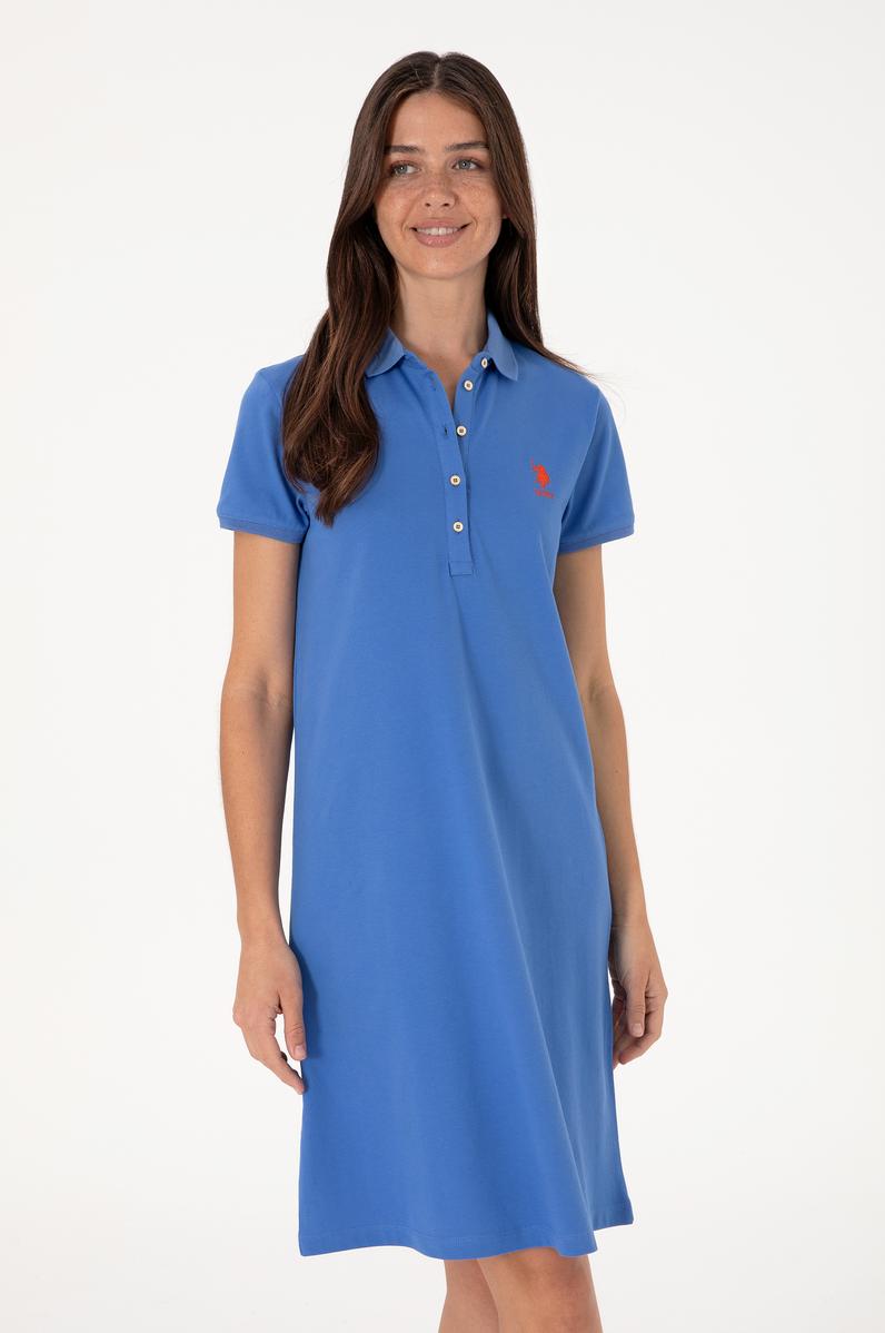 Kadın İndigo Örme Elbise