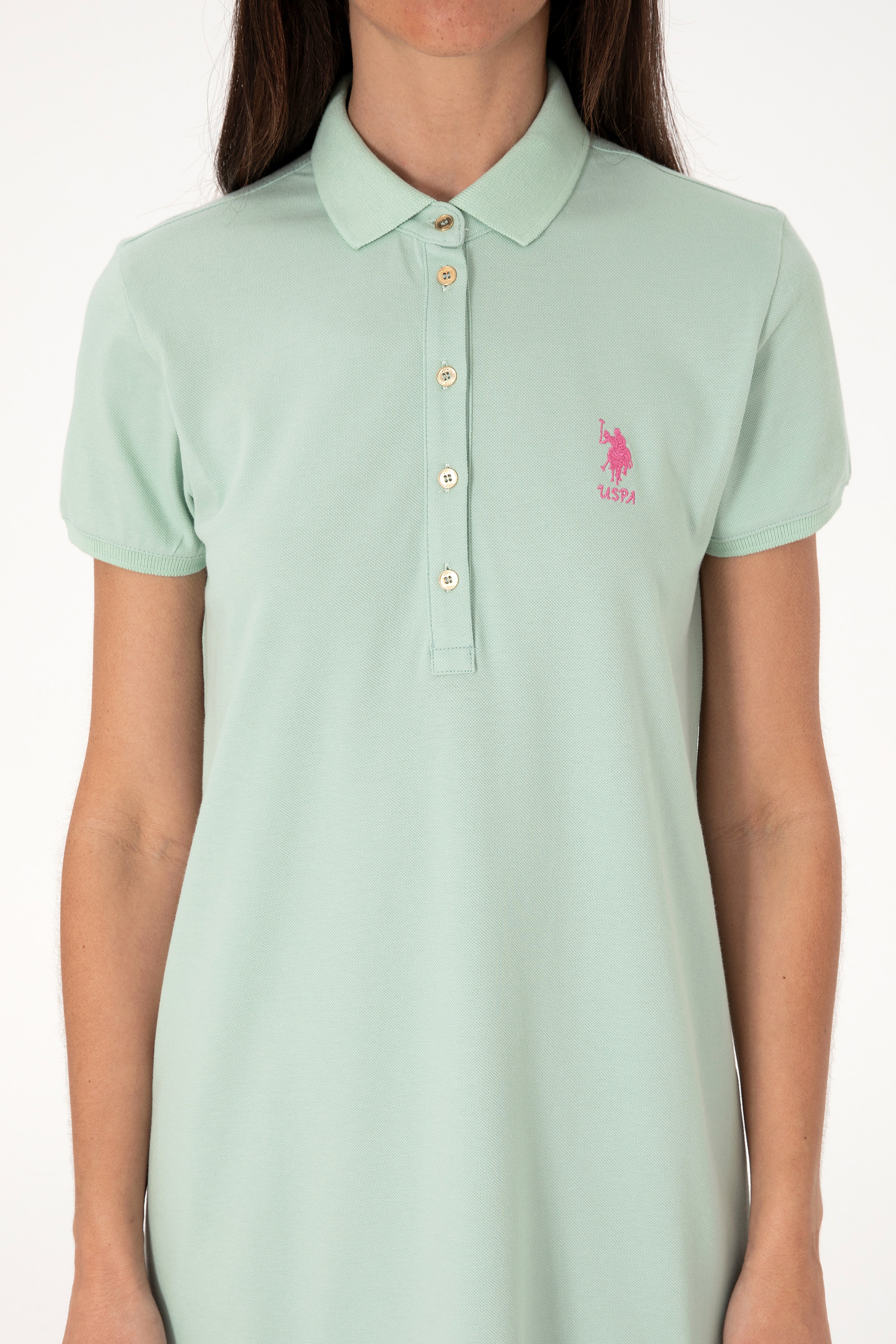 Kadın Su Yeşili Örme Elbise - Image 5