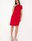 Kadın Kırmızı Polo Yaka Mini Boy Örme Elbise