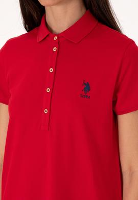 Kadın Kırmızı Polo Yaka Mini Boy Örme Elbise - 50300881021