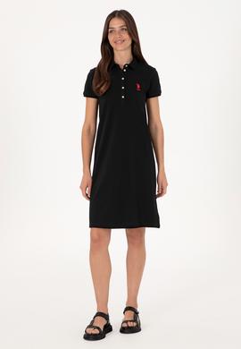 Kadın Siyah Polo Yaka Mini Boy Örme Elbise - 50300881013