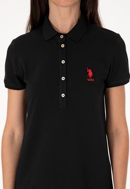 Kadın Siyah Polo Yaka Mini Boy Örme Elbise - 50300881013