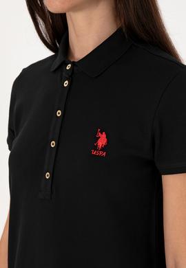 Kadın Siyah Polo Yaka Mini Boy Örme Elbise - 50300881013