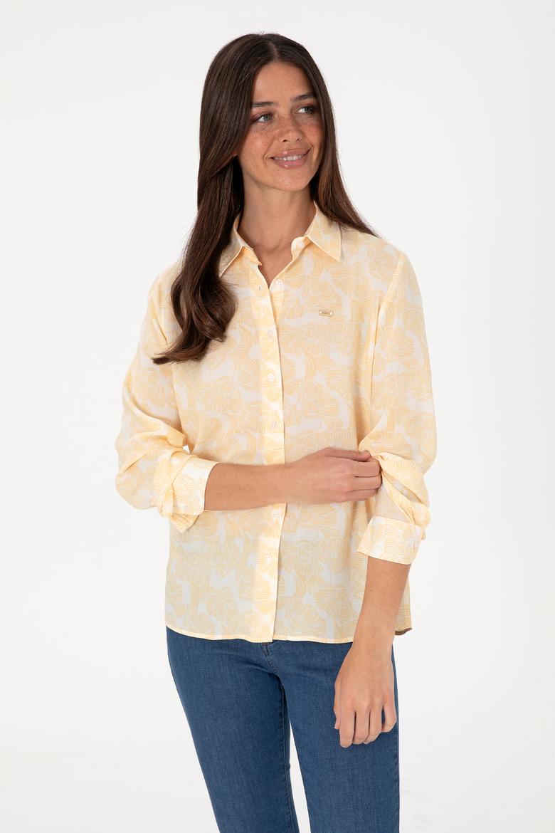 Kadın Sarı Uzun Kollu Gömlek - 50306414011