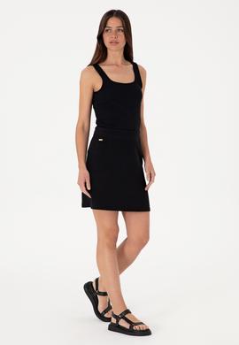 Kadın Siyah Mini Boy Örme Etek - 50306739023