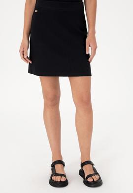 Kadın Siyah Mini Boy Örme Etek - 50306739023
