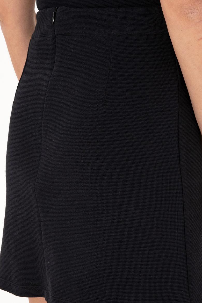 Kadın Siyah Mini Boy Örme Etek - 50306739023