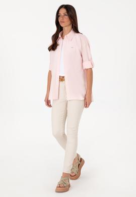 Kadın Açık Pembe Uzun Kollu Tunik Gömlek - 50306390012