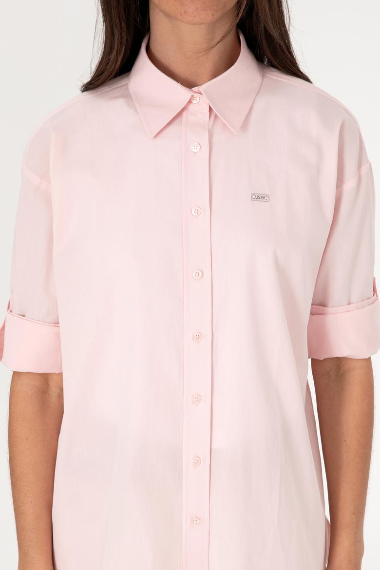 Kadın Açık Pembe Uzun Kollu Tunik Gömlek - 50306390012