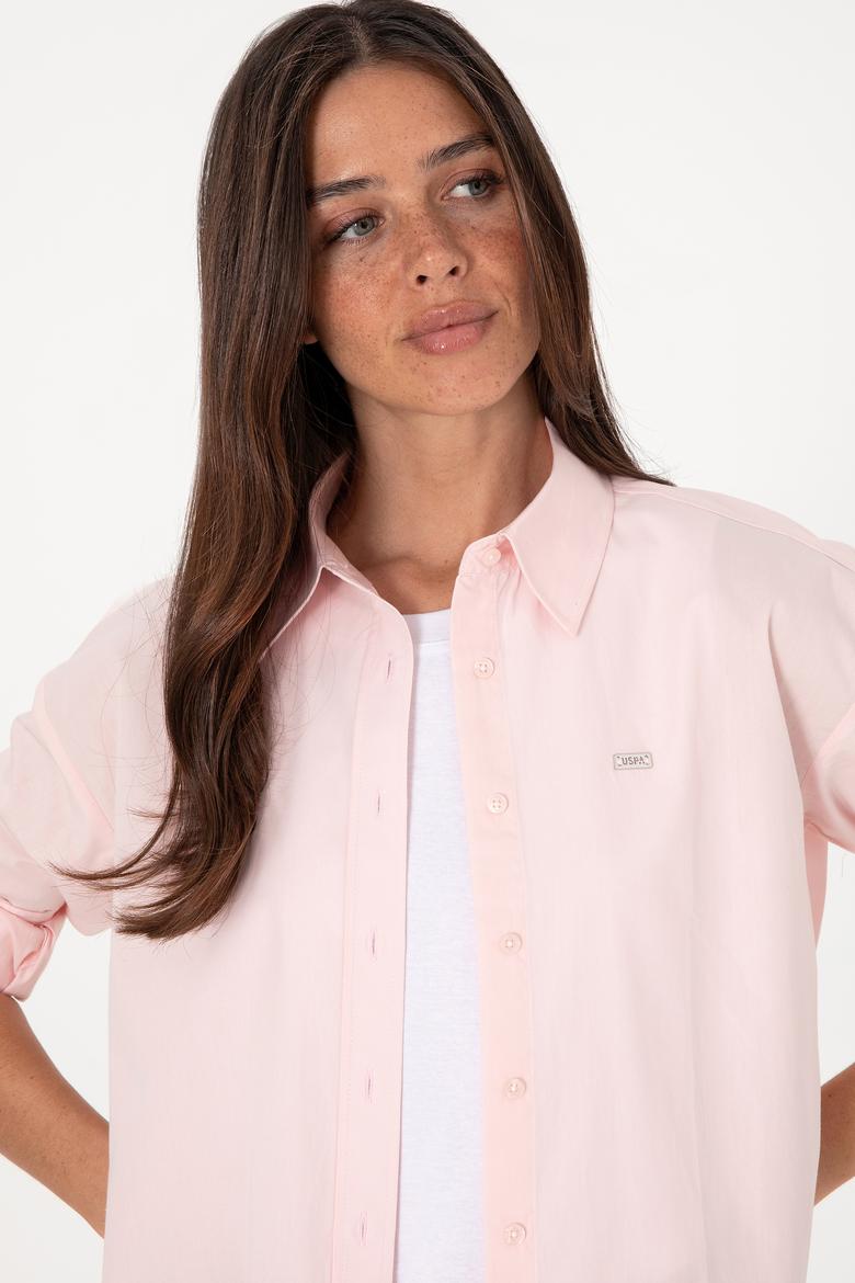 Kadın Açık Pembe Uzun Kollu Tunik Gömlek - 50306390012