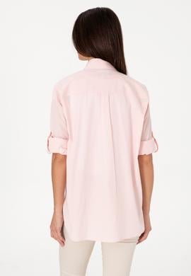 Kadın Açık Pembe Uzun Kollu Tunik Gömlek - 50306390012