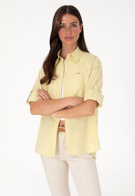 Kadın Açık Haki Uzun Kollu Tunik Gömlek - 50306390018