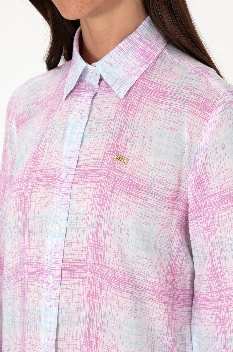 Kadın Mor Uzun Kollu Gömlek