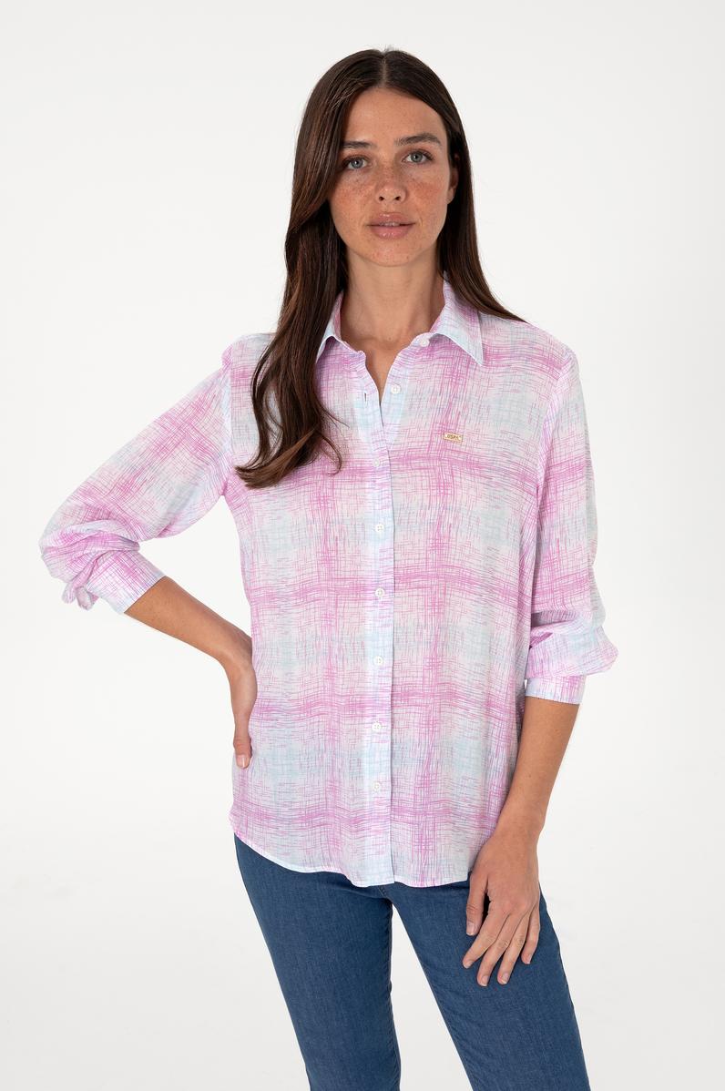 Kadın Mor Uzun Kollu Gömlek